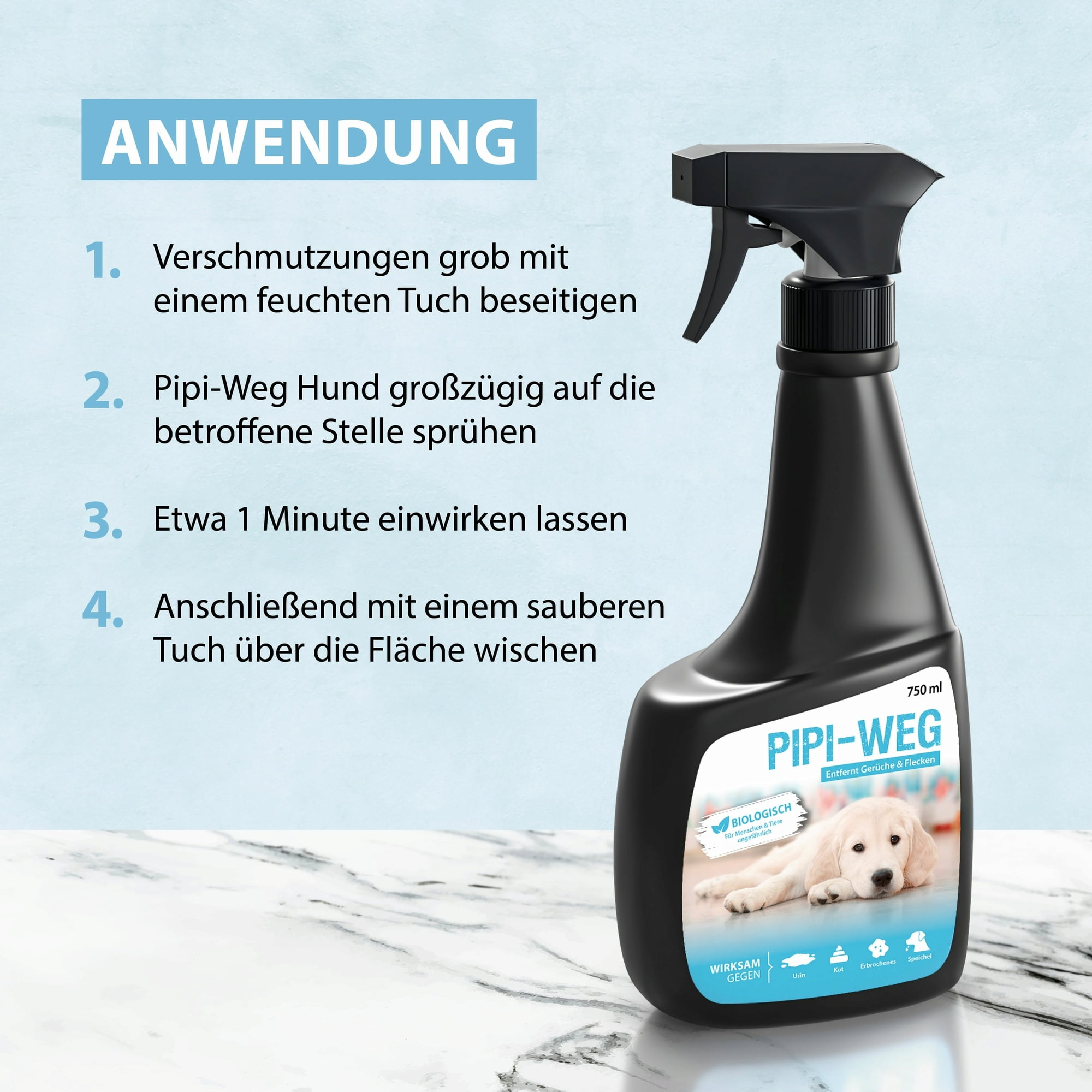 ARKA Pipi-Weg Urin- und Fleckenentferner Hund 750 ml