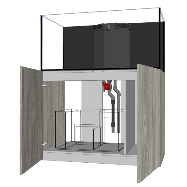 D-D AQUA-Pro Reef 1200 Black Gloss 120x60x56cm Aquariumsystem mit Holzschrank