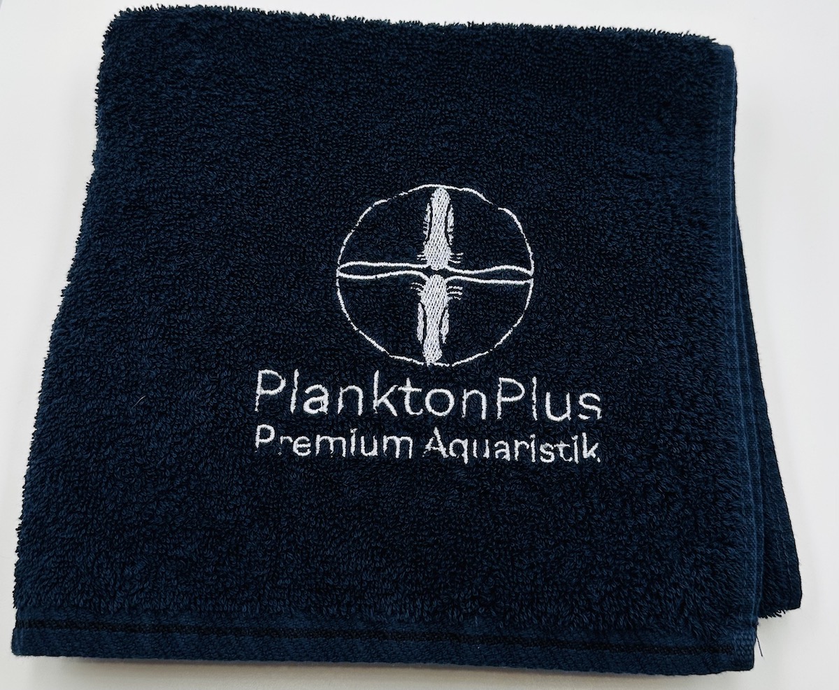 PlanktonPlus Aquaristik Handtuch 40x50cm Nachtblau mit Logo