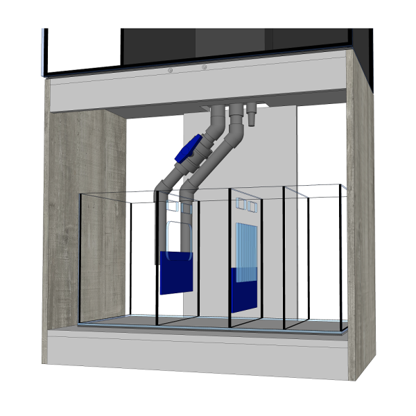 D-D AQUA-Pro Reef 900 Driftwood Concrete 90x50x60cm Aquariumsystem mit Holzschrank