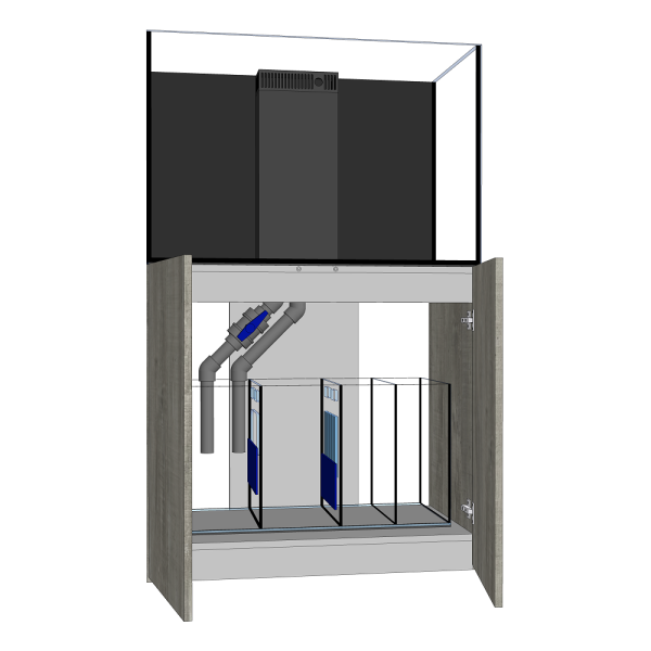 D-D AQUA-Pro Reef 900 Anthracite Gloss 90x50x60cm Aquariumsystem mit Holzschrank