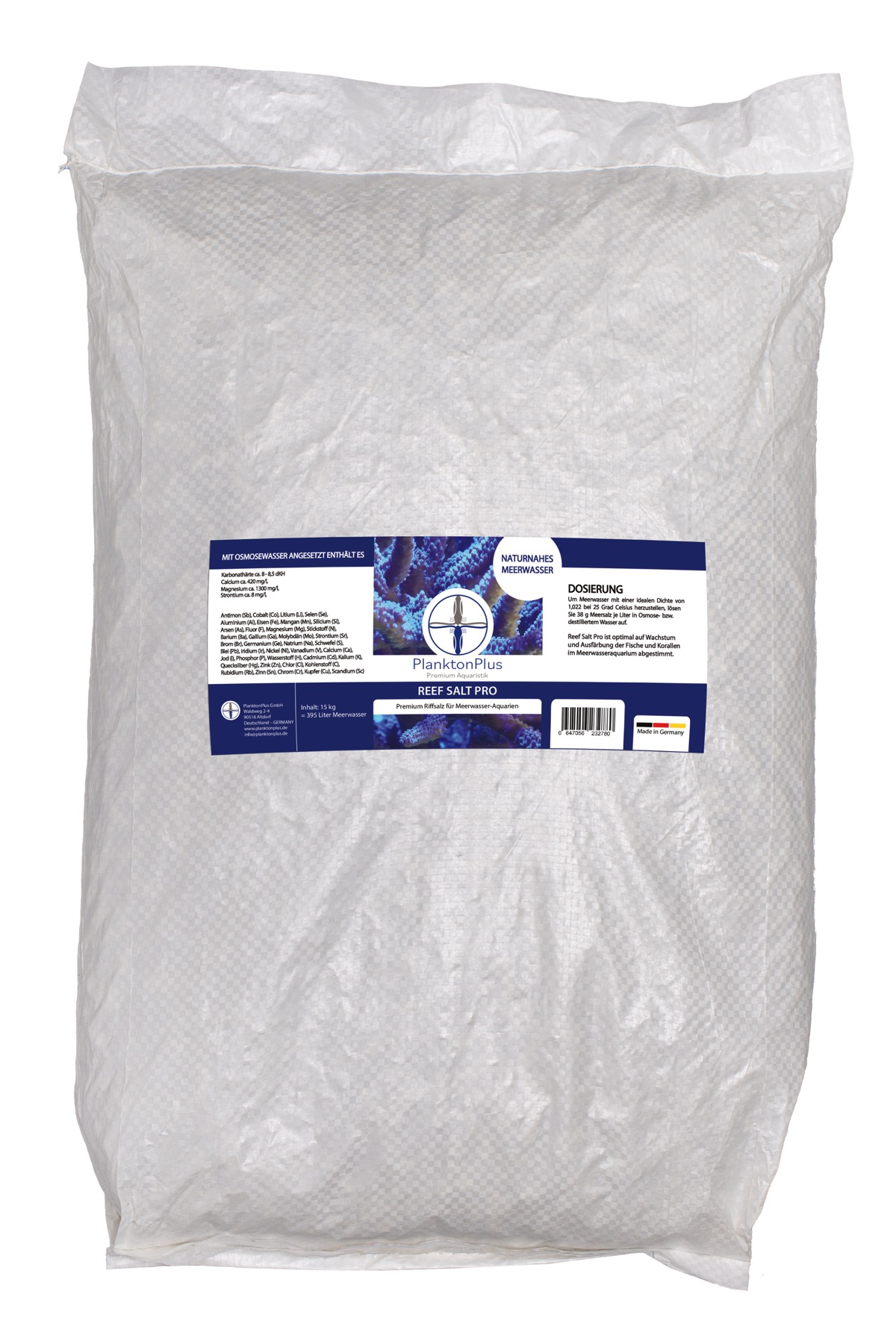 PlanktonPlus Reef Salt Pro 15 kg Premium Riffsalz für Meerwasser-Aquarien