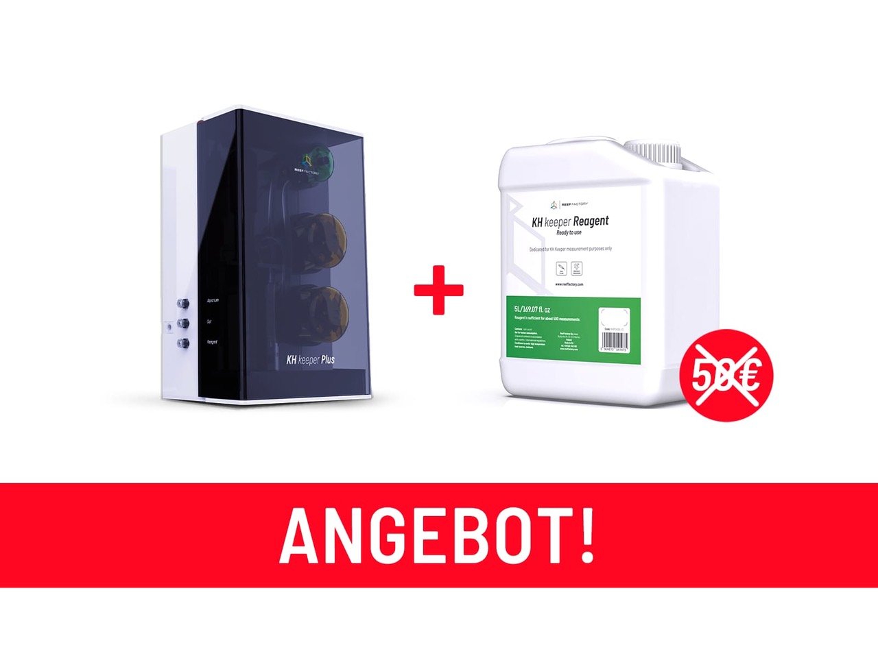 AKTION: Reef Factory KH Keeper Plus + GRATIS Reagent Ready-to-use 5 L