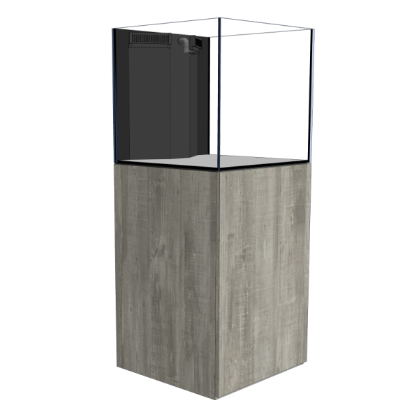 D-D AQUA-Pro Reef 600 Cube Driftwood Concrete 60x60x60cm Aquariumsystem mit Holzschrank