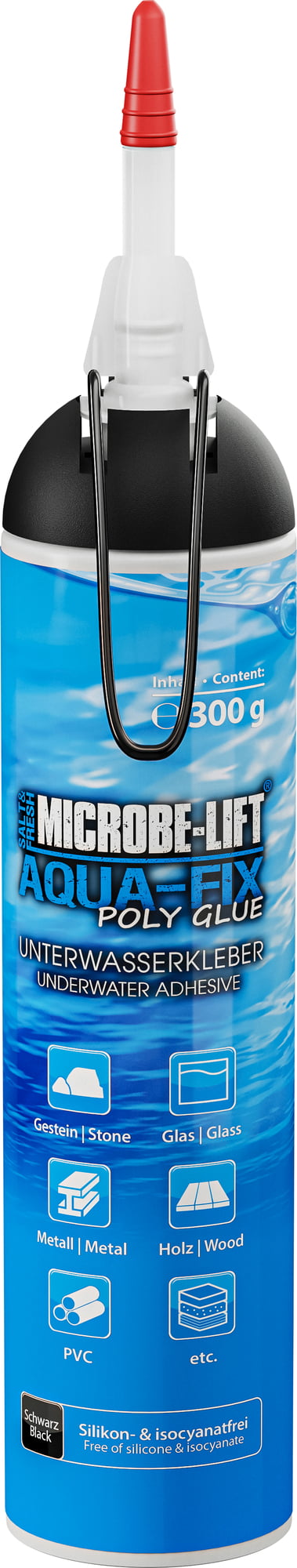 Microbe-Lift Aqua-Fix Poly Glue - Polymer-Unterwasserkleber 300 g Kartusche